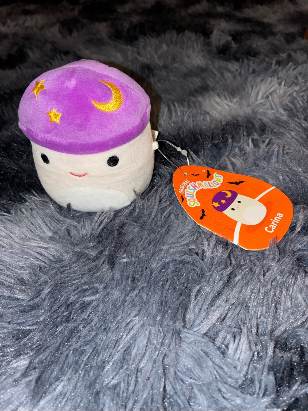 Squishmallows Carina Purple Hat Plush - mini NEW 4” mushroom 🍄‍🟫 Halloween 👻